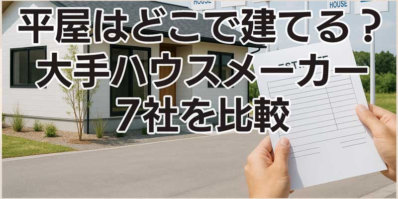平屋はどこで建てる？大手ハウスメーカー7社を比較